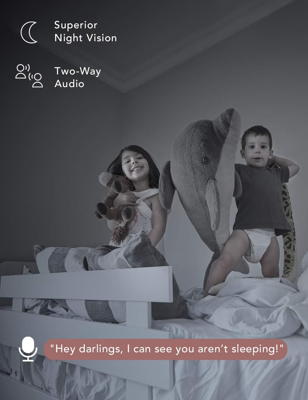 Nooie Babyphone mit Kamera, Haustier WLAN IP Überwachungskamera innen 1080P Kamera, Bewegungs- und G