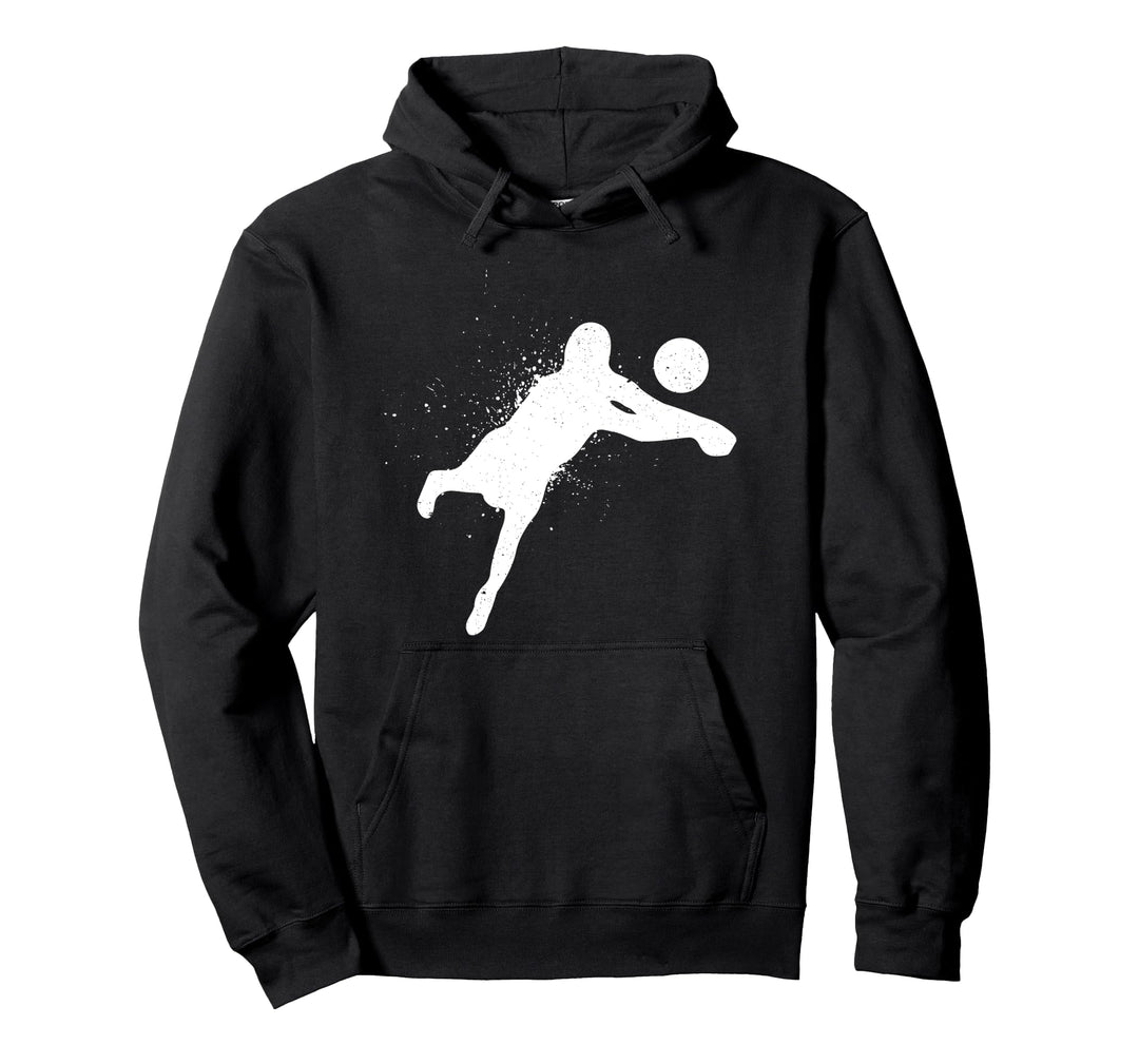 Silhouette eines Beachvolleyball Spieler Volleyball Pullover Hoodie