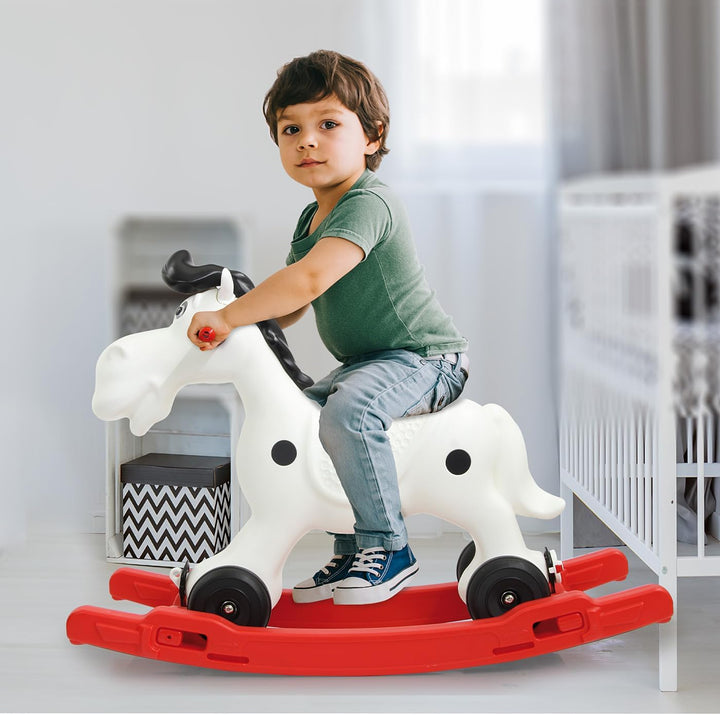 JAMARA 460275 Bob Gallop – 2in1 Schaukelpferd mit Kufen und Rollen, Leichter Umbau, Robuster und Wet