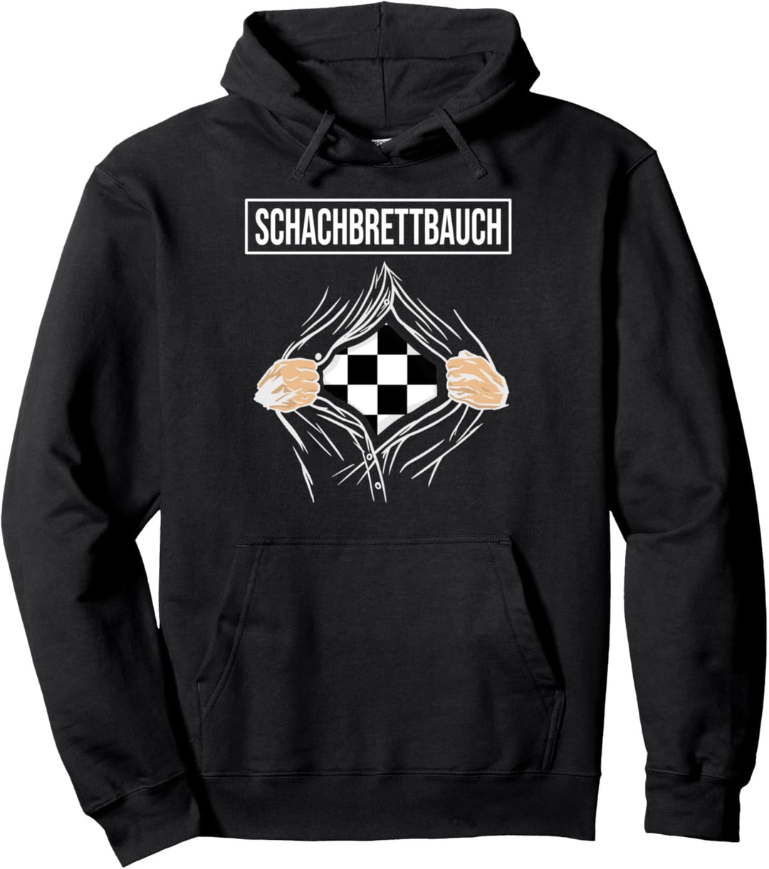 Schachbrettbauch Waschbrettbauch Schachspieler Schachbrett Pullover Hoodie