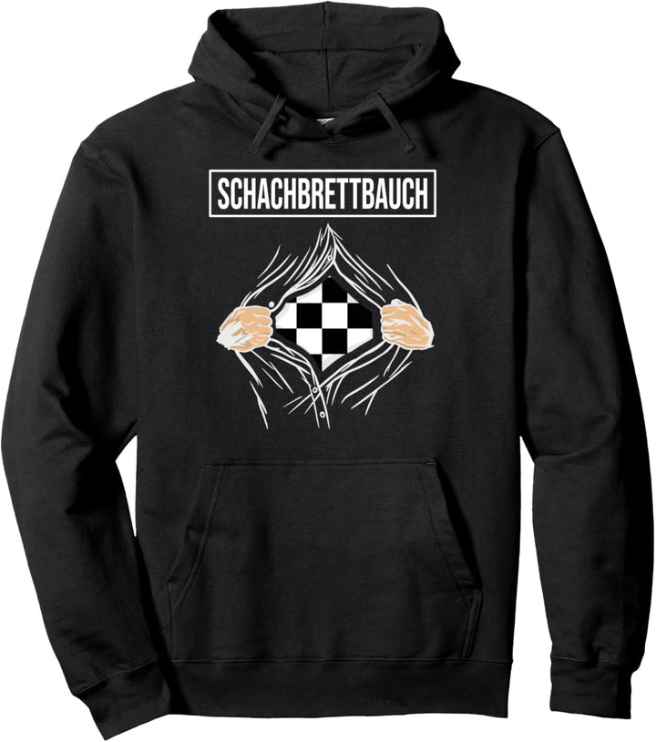 Schachbrettbauch Waschbrettbauch Schachspieler Schachbrett Pullover Hoodie