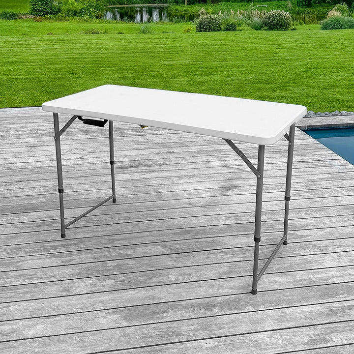 SKYLANTERN Klapptisch, 120 cm, rechteckig, weiss, höhenverstellbar, Campingtisch, 6 Personen, L 120