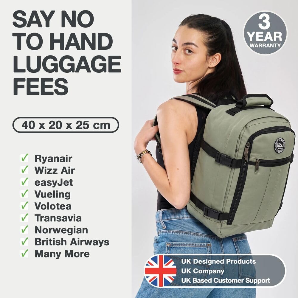 Cabin Max Reiserucksack, 40 x 20 x 25 cm, für Handgepäck – Rucksack mit niedrigem Sitz, geeignet für