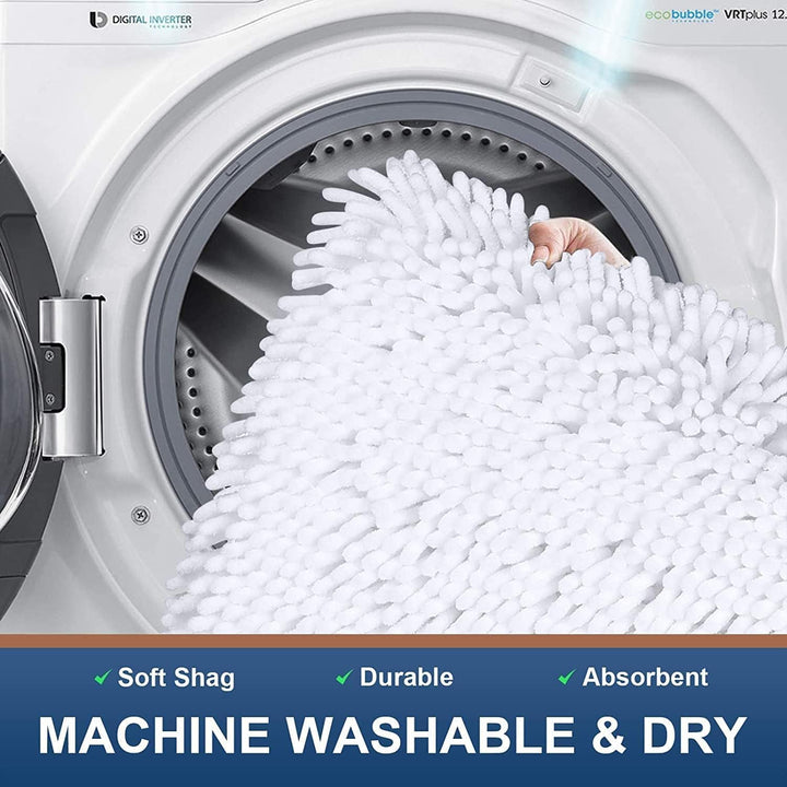 Homaxy rutschfeste Badematte Chenille Badezimmerteppich Mikrofaser Badteppich Saugfähige Hochflor Ba