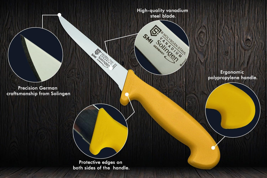 SMI - 5 Zoll Ausbeinmesser Solingen Metzgermesser Profi Fleischmesser Premium-Qualität Ausbeinmesser