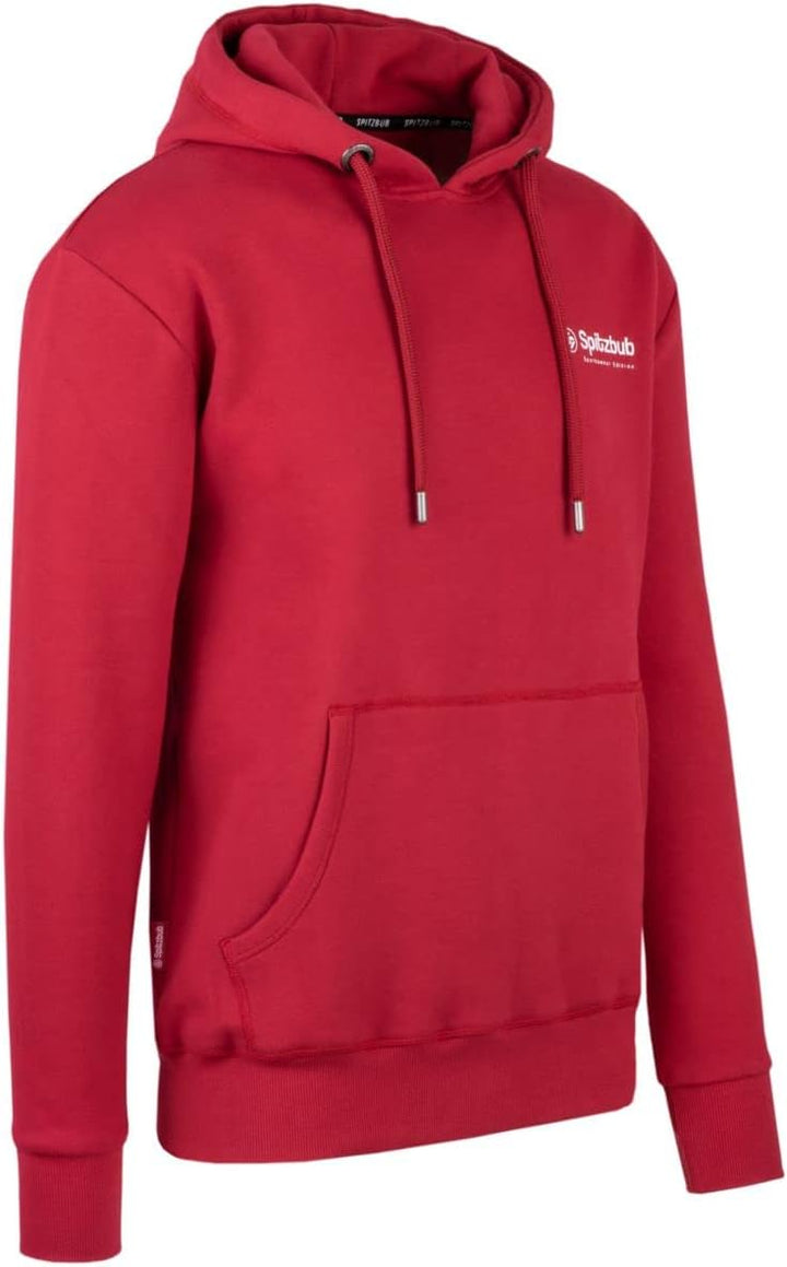 Spitzbub Herren Hoodie Pullover mit Kapuze Kapuzenpullover Sportshoodie mit Ärmelprint L Rot, L Rot