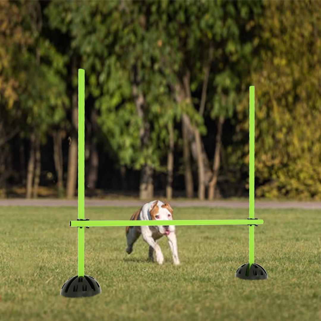 Froadp Agility Sports Sprungstangen Set für Hunde Höhenverstellbar Trainingsstangen Hürdenset für Ko