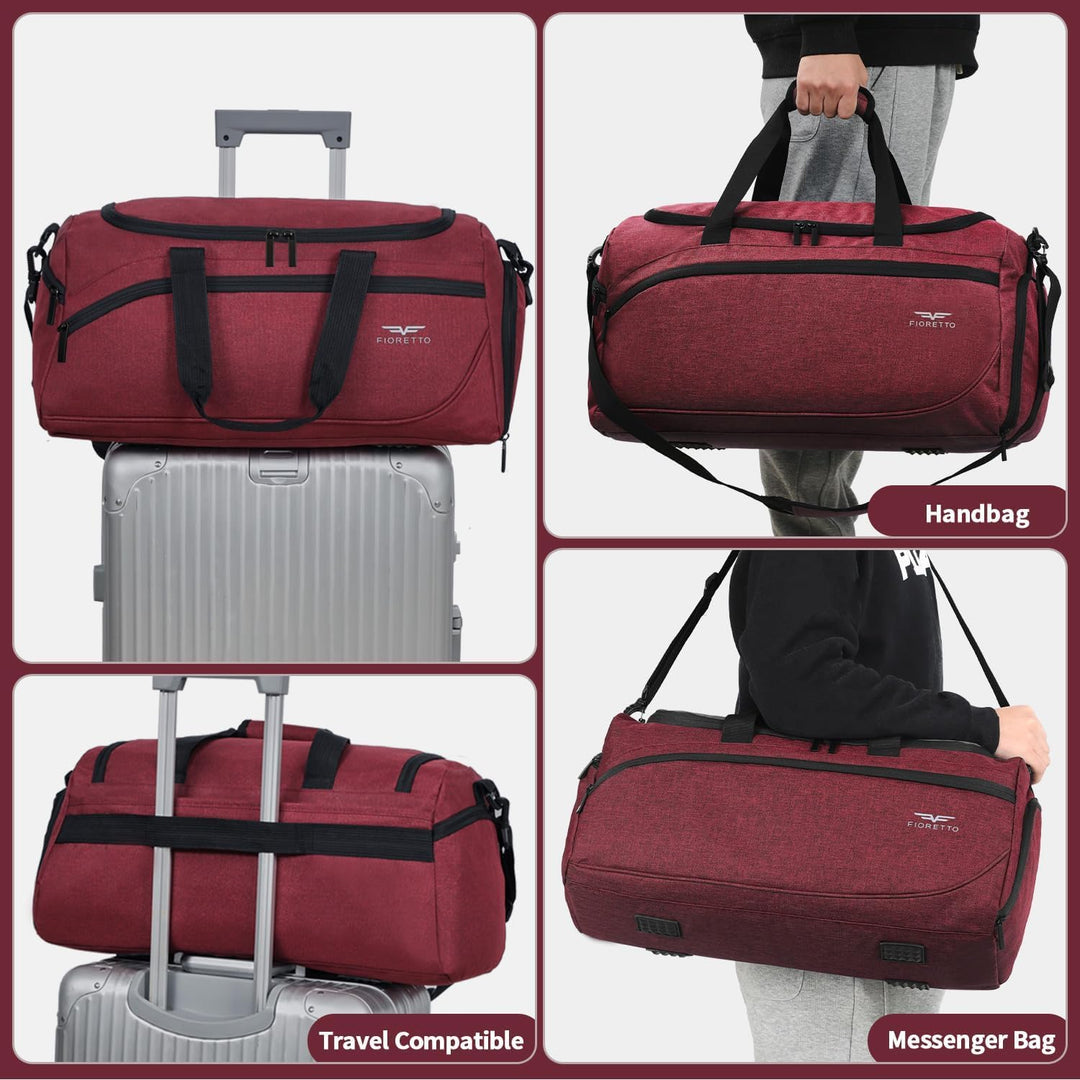 FIORETTO 50L Sporttasche & Reisetasche für Damen und Herren, mit Schuhfach & Nassfach, Wasserdicht T