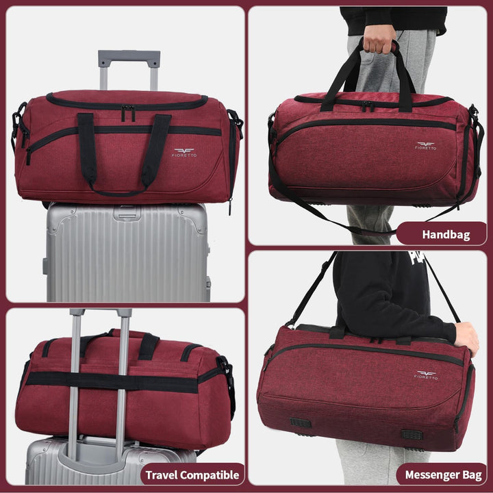 FIORETTO 50L Sporttasche & Reisetasche für Damen und Herren, mit Schuhfach & Nassfach, Wasserdicht T