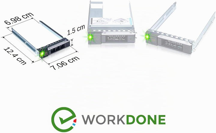WorkDone 4er Pack - 2,5-Zoll Hard Drive Caddy Tray - kompatibel für Dell PowerEdge Server und XC-Ser