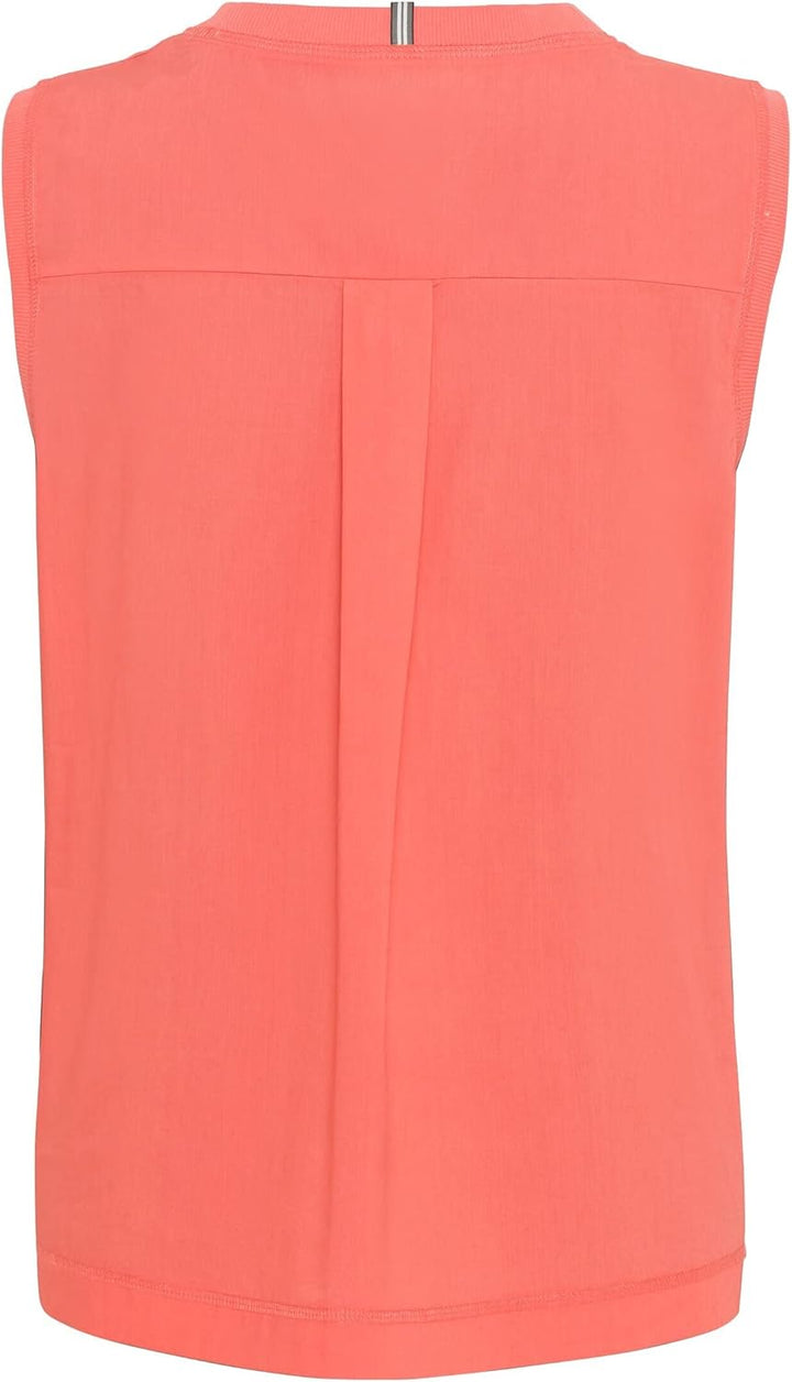 camel active Damen Ärmelloses T-Shirt mit Brusttasche S Rot, S Rot