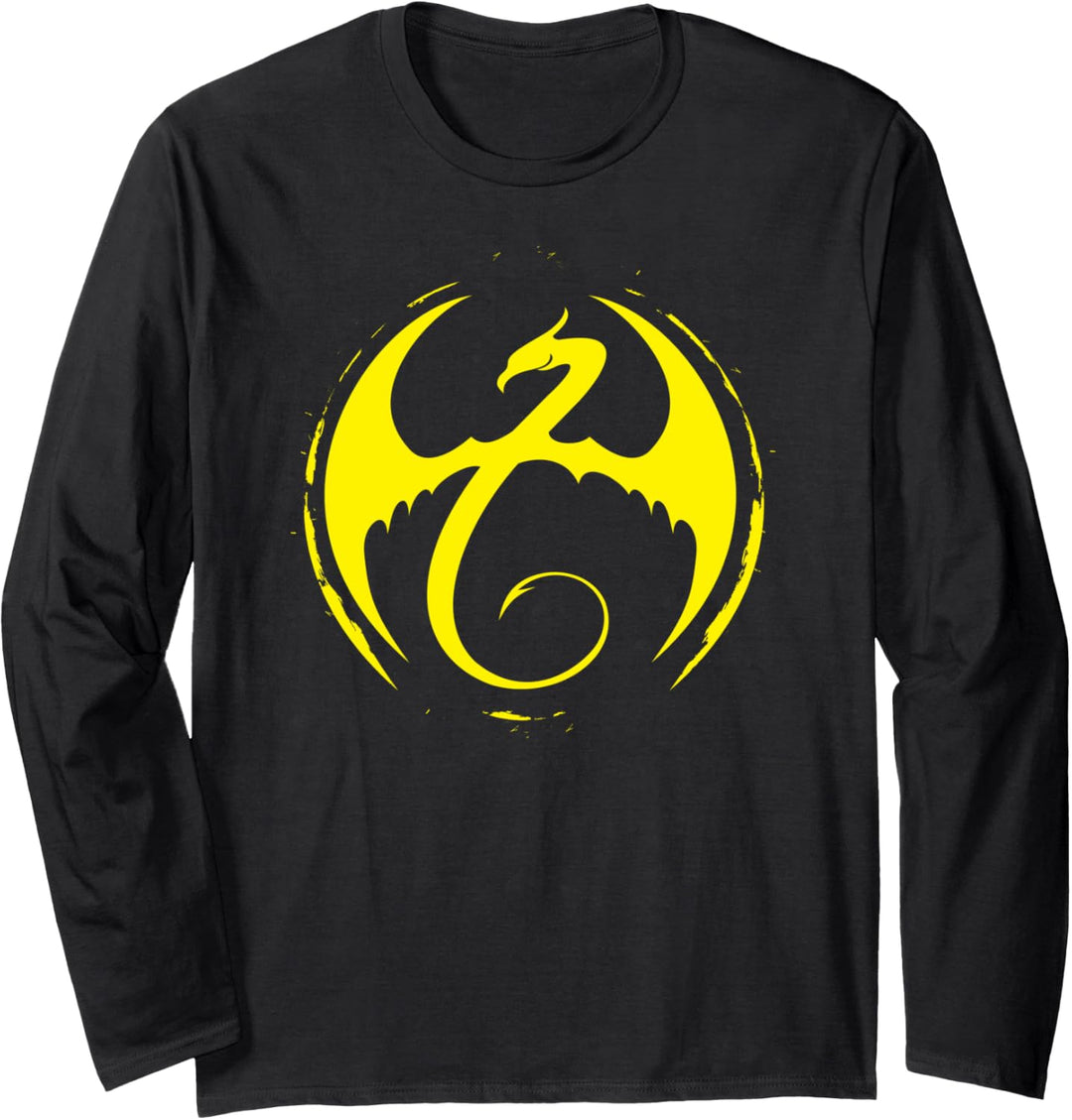 Marvel Iron Fist Yellow Chest Logo Langarmshirt