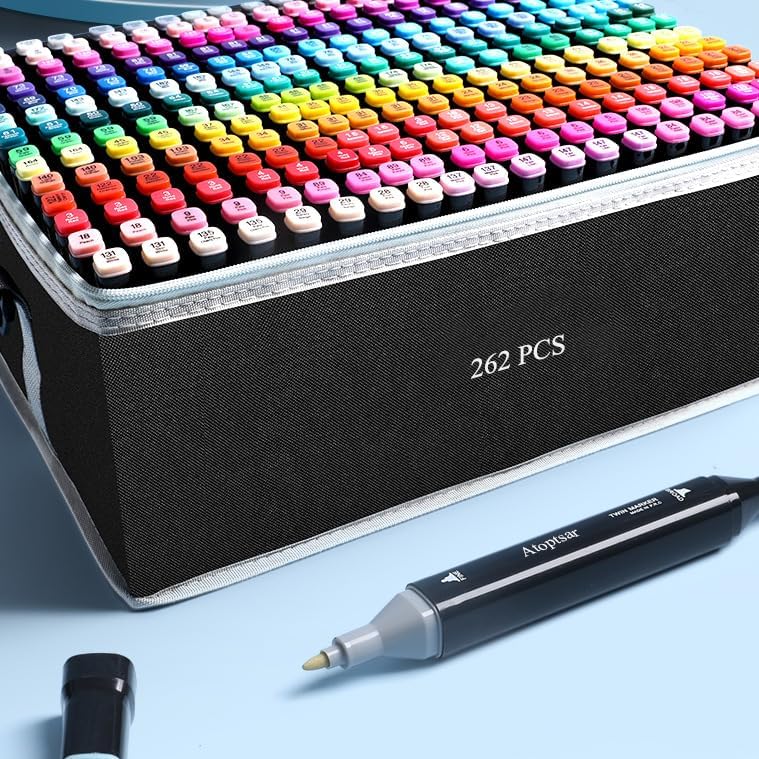 ARTHEHE 262 Farben Marker Set, Twin Tip Marker Stifte Set für Manga Design Schule, 262 Farben