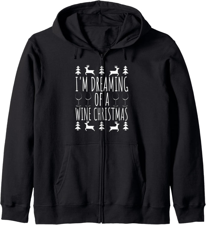 Ich träume von einem Wein Weihnachten Lustige Frauen Kapuzenjacke
