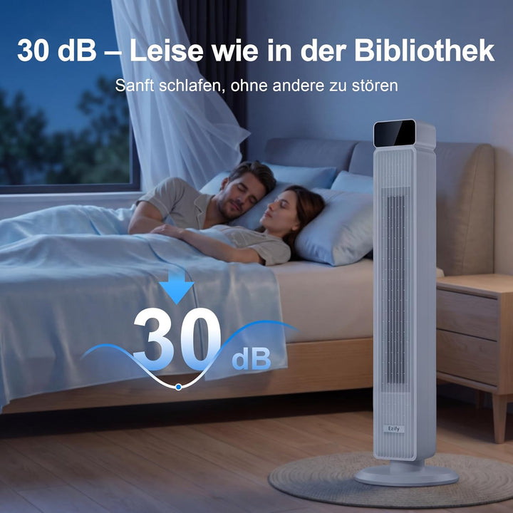 Ezify Turmventilator, 7,3 m/s Ventilator Grosser Luftdurchsatz, 30 dB Turmventilator Sehr Leise mit