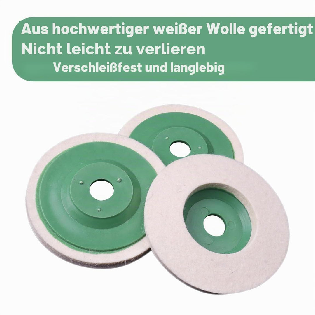 ATOPLEE Wolle Polierscheibe, 5 Stück 125mm DIA Polierscheibe für Winkelschleifer, Wolle Filz Poliers