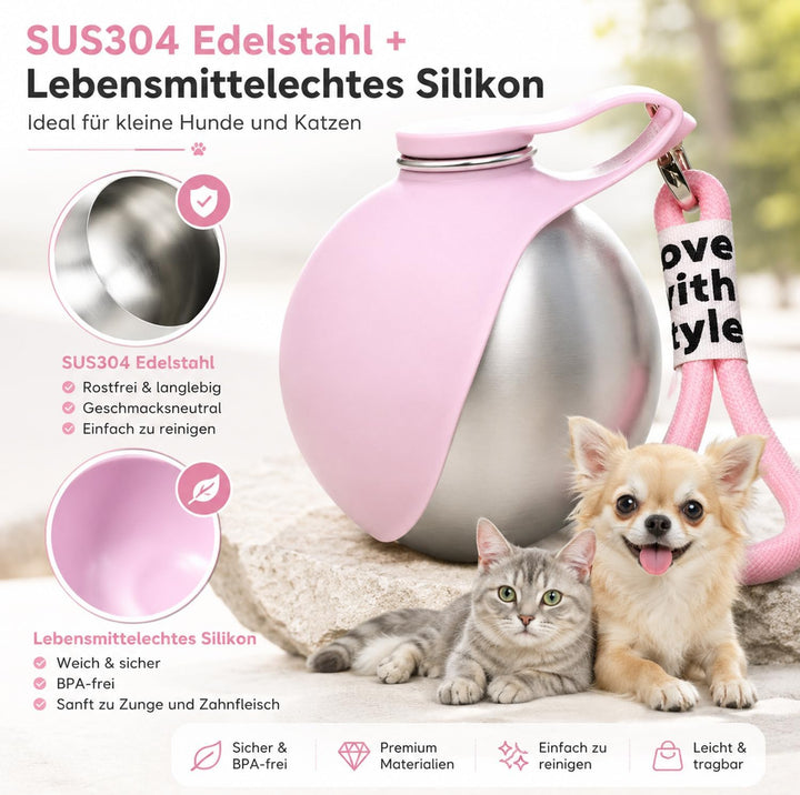 2 Stück Trinkflasche Hunde für Unterwegs,Auslaufsichere Reise Trinknapf,Hundetrinkflasche für Unterw