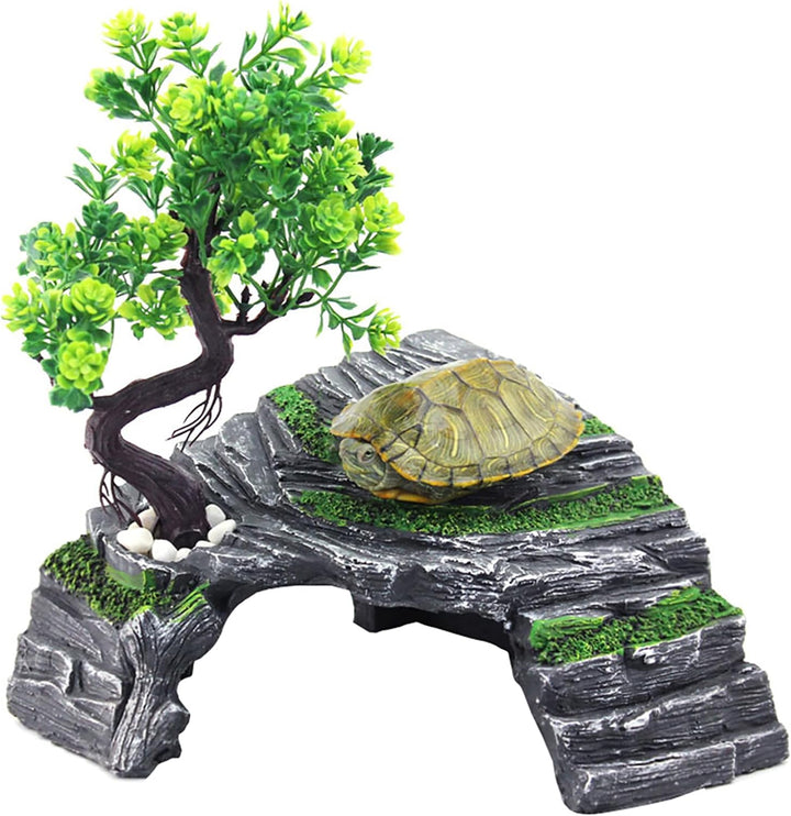 OMEM Reptilienbox Unterschlupf Terrarium Versteck Höhlen Schildkröte Rampe Basking Platform Habitat