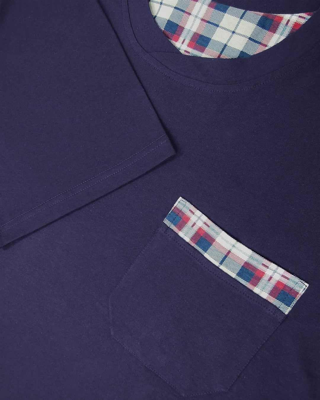 e.VIP® Herren Schlafanzug Chris SL 328A aus 100% Baumwolle S Marine/Weinrot, S Marine/Weinrot