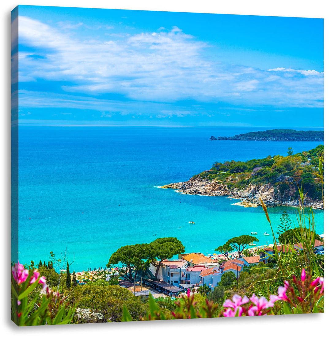 Pixxprint Panorama an der Toskana als Leinwandbild Quadratisch/Grösse: 70x70 / Wandbild/Kunstdruck/f