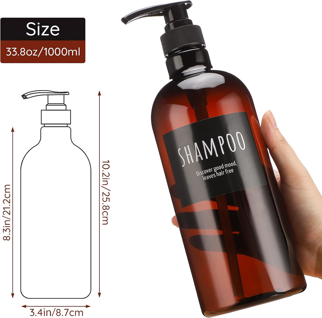 1000ml/33.8oz Shampoo-Flasche mit Pumpe, Segbeauty 3pcs Leere Shampoo- und Conditioner-Flasche, Sham