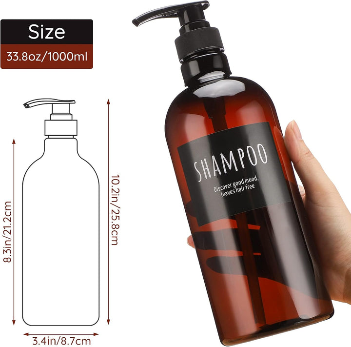 1000ml/33.8oz Shampoo-Flasche mit Pumpe, Segbeauty 3pcs Leere Shampoo- und Conditioner-Flasche, Sham