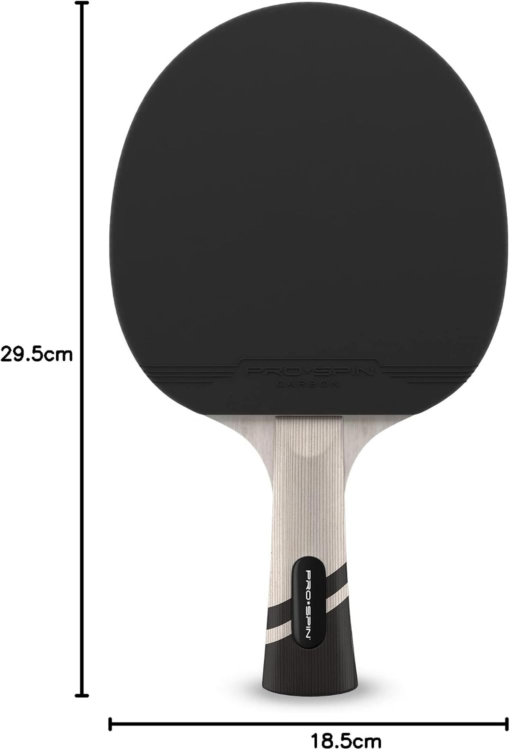 PRO-SPIN Carbon Tischtennisschläger | 7-lagiges Schlägerblatt, Offensiv-Gummi, 2,0-mm-Polster, Hochw