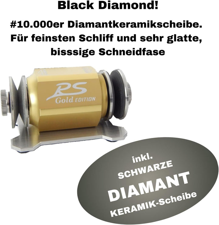 Duke-Handel Messerschärfer, Rollenschärfer, Rollenschleifer inkl. Mikrofasertuch, mit Ballig/Konvex