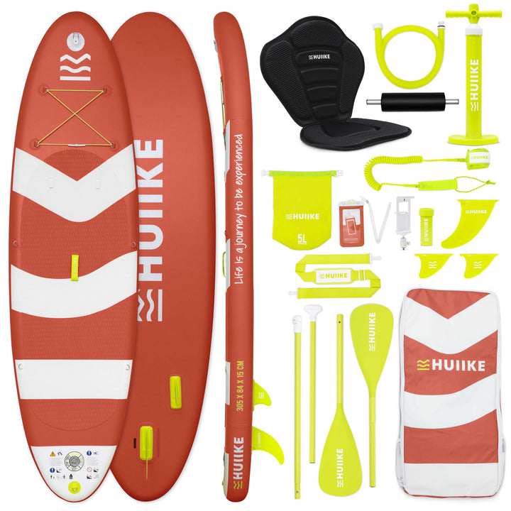 HUIIKE Stand Up Paddling Board mit Zubehör, Paddel, Finnen, Pumpe. Paddle Sup Board Aufblasbar Hohe