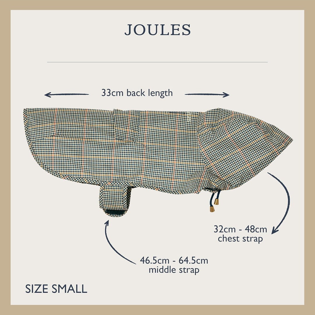Rosewood x Joules Henson Check Packaway Jacke für Hunde, klein, waschbar, leicht und tragbar, wasser