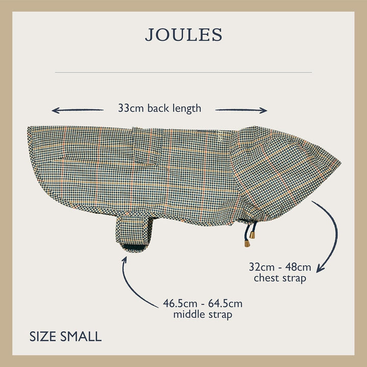 Rosewood x Joules Henson Check Packaway Jacke für Hunde, klein, waschbar, leicht und tragbar, wasser