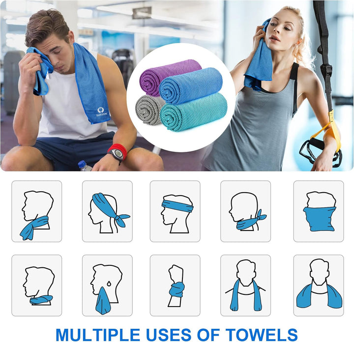 Sukeen Kühlendes Handtuch, Kühlhandtuch 100 x 30 cm, Ice Cooling Towel für Hals und Gesicht, Kühlend