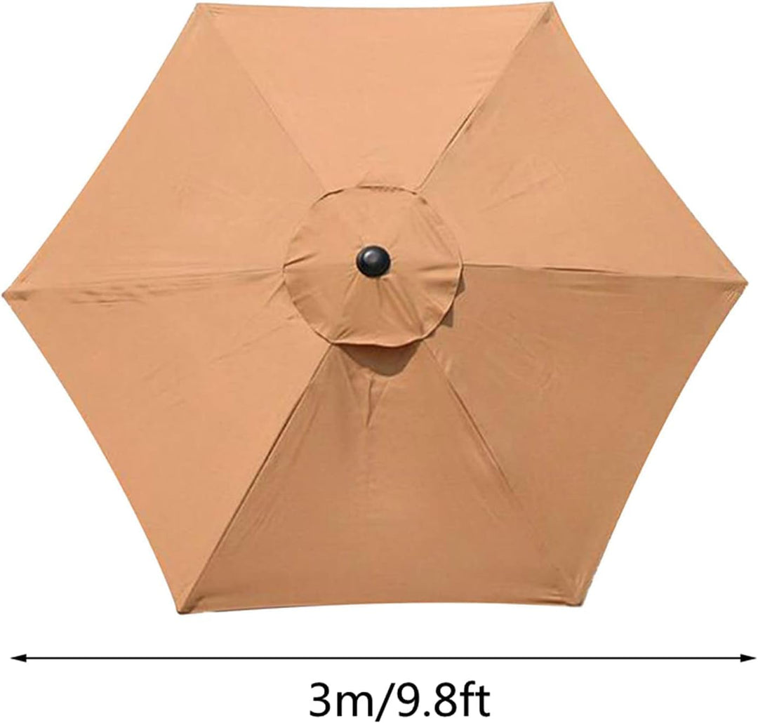 OKUGAIYA Ersatzschirm für Sonnenschirme, 3 m, 6 Rippen, für den Aussenbereich, Terrasse, Markt, Ersa