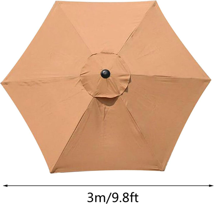 OKUGAIYA Ersatzschirm für Sonnenschirme, 3 m, 6 Rippen, für den Aussenbereich, Terrasse, Markt, Ersa