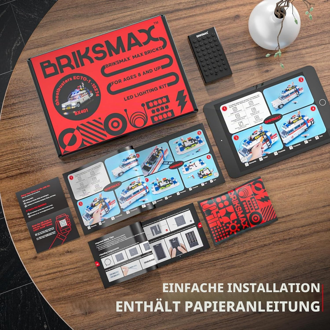 BRIKSMAX Led Beleuchtungsset für Lego Creator Ghostbusters™ ECTO-1 - Compatible with Lego 10274 Baus