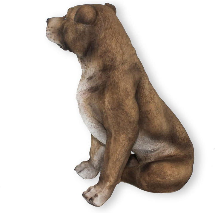 colourliving lebensecht wirkende Hunde Figur Bullterrier sitzend Hund Terrier Tierfigur Hundefigur