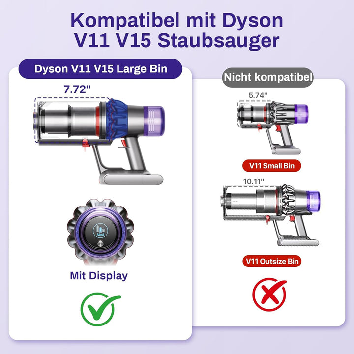 Verbesserter Staubbehälter für Dyson V11 V15 Zubehör Enthält Filter SV14 SV15 SV17 SV22 SV28 Staubsa