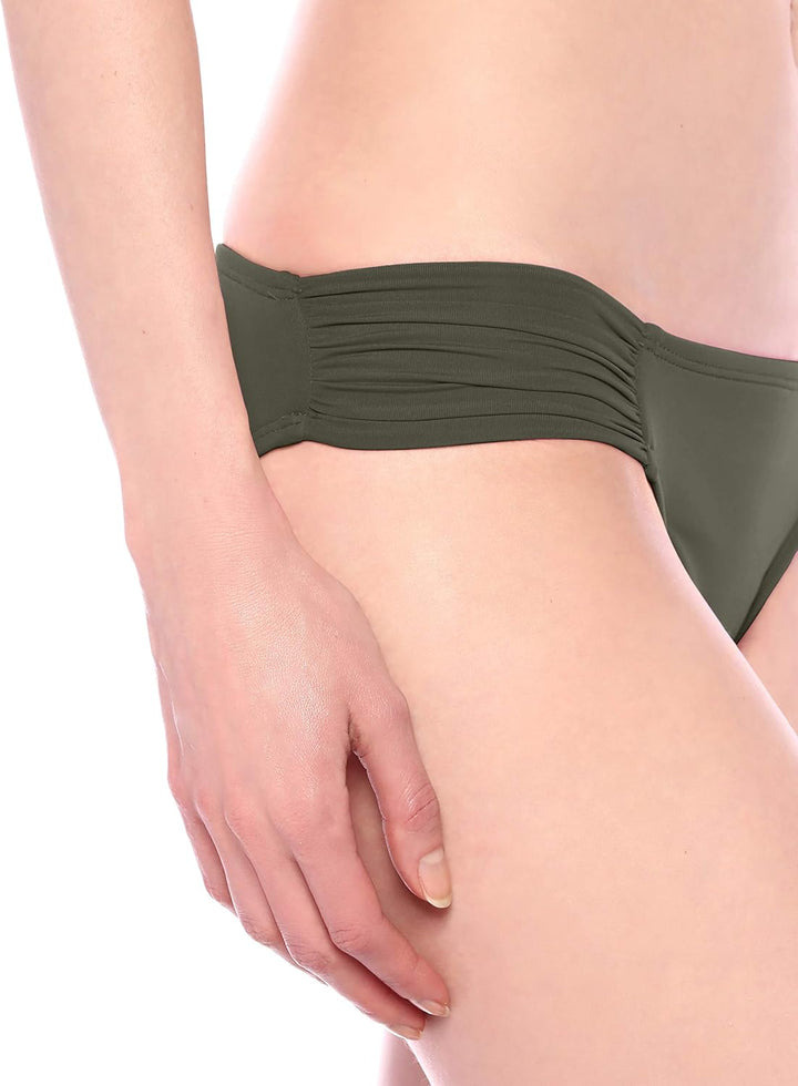 La Blanca Damen-Badeanzughose mit seitlichem Raffung, Hipster-Badeanzug 16 Olive, 16 Olive
