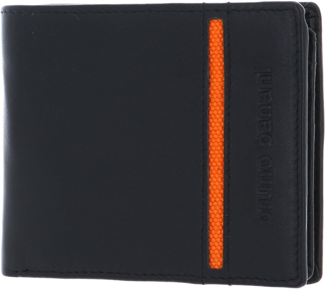 bruno banani Herren Geldbörse Portemonnaie Geldbeutel Black/Orange 1934 Black / Orange, Black / Oran