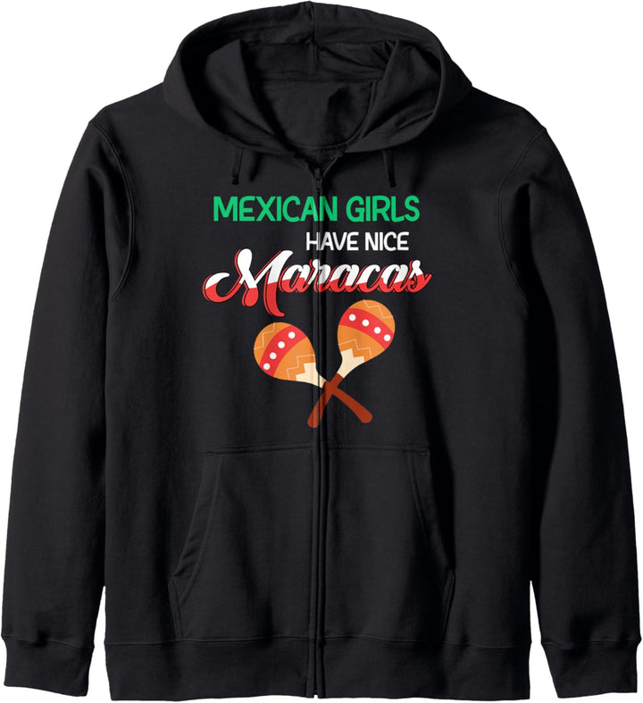 Mexikanische Mädels Maracas Sombrero Fiesta Rumbakugeln Kapuzenjacke