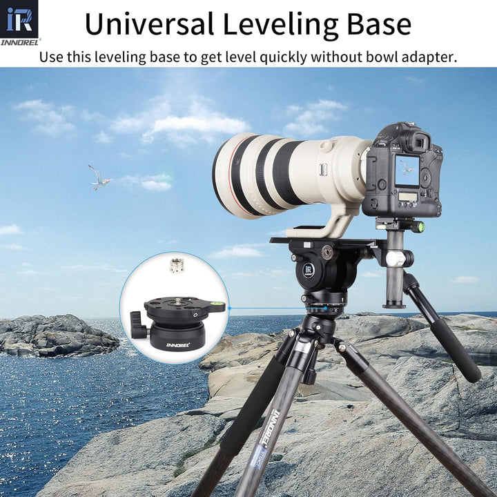 INNOREL Stativ Nivellierbasis, LB60 Nivellier-Basis, Halbkugel mit versetzter Wasserwaage und Wasser