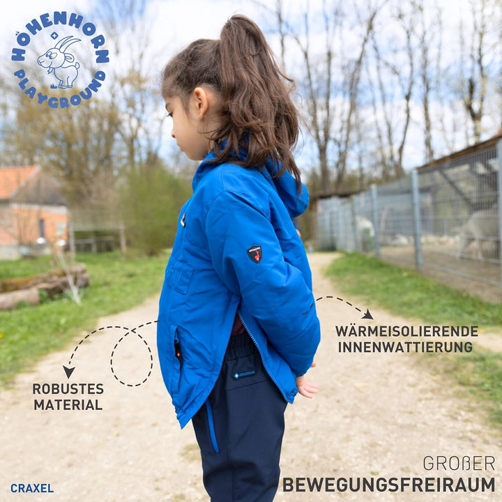 Höhenhorn Craxel Kinder Jungen Mädchen Jacke Windbreaker Gefüttert mit Brusttasche 116 Schwarz, 116