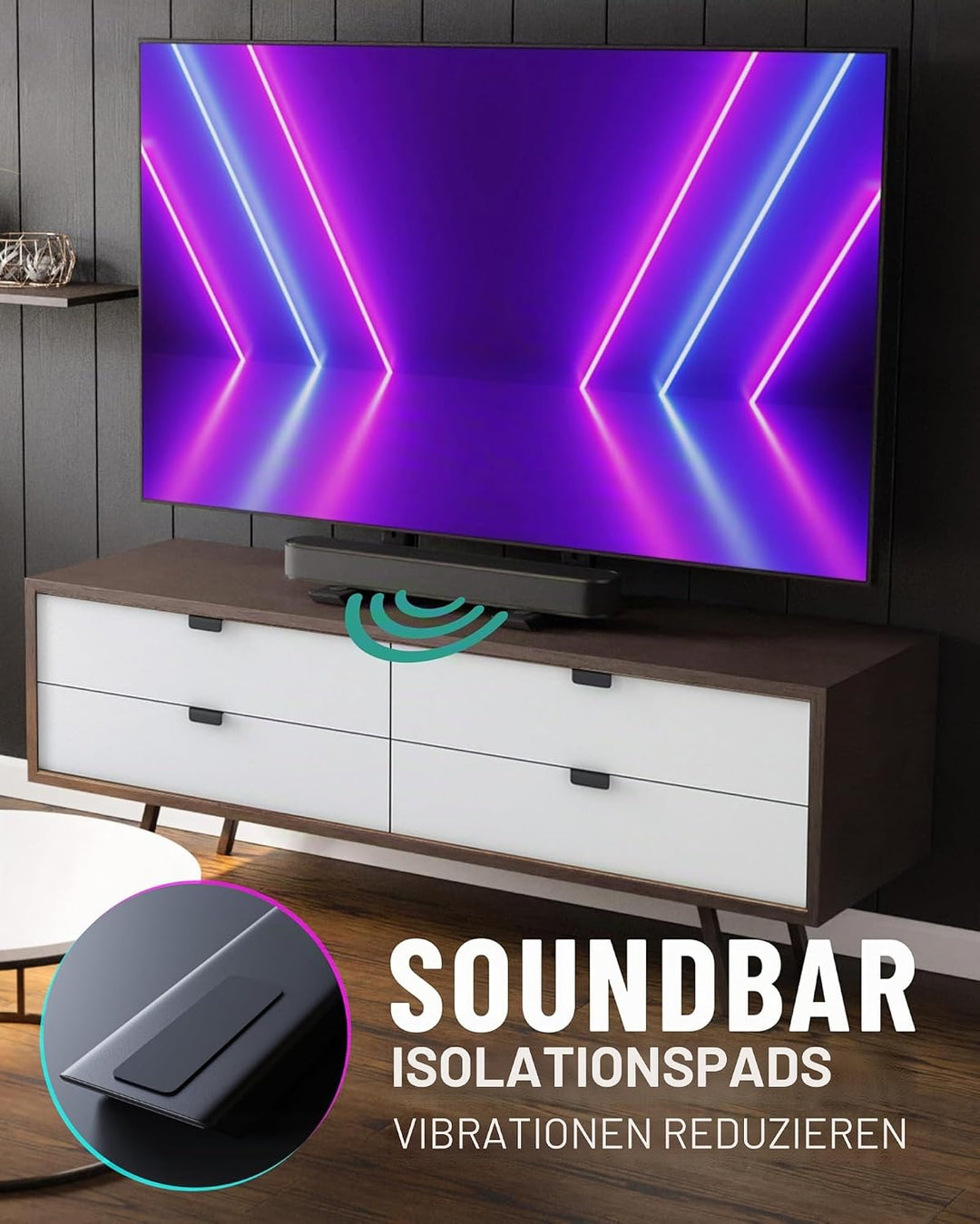 Echogear Universal Grosser TV-Ständer - Höhenverstellbarer Sockel für Fernseher bis zu 77 "- Wackelf