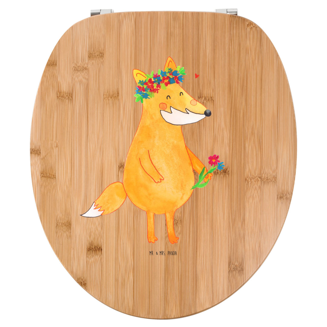 Mr. &amp; Mrs. Panda Motiv WC Sitz Fuchs Blumenliebe - Geschenk, Freude, Blumenkranz, niedlich, Selbstbe