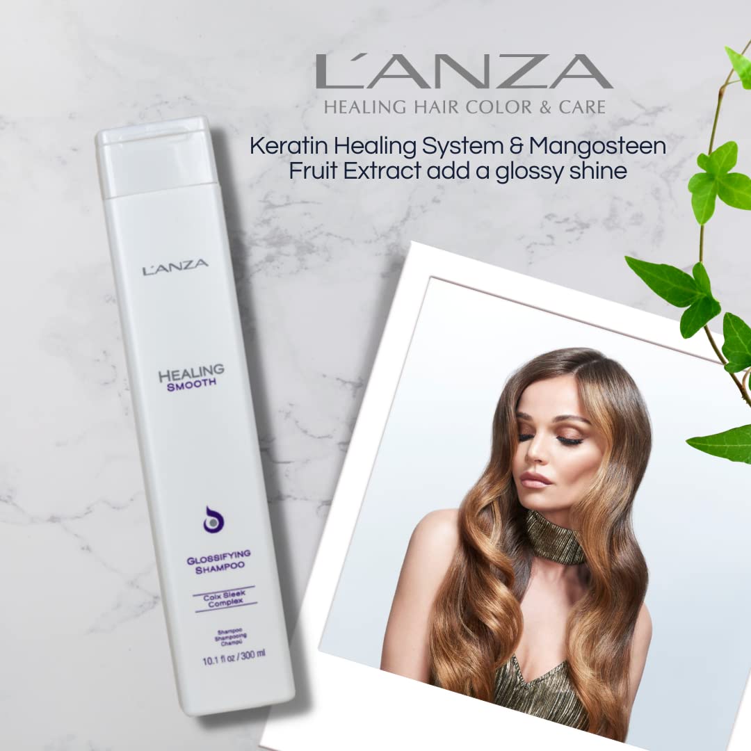 L'ANZA Reibungslose Heilung Glänzendes Shampoo (300 ml), Nährt, Repariert und Verleiht dem Haar Glan