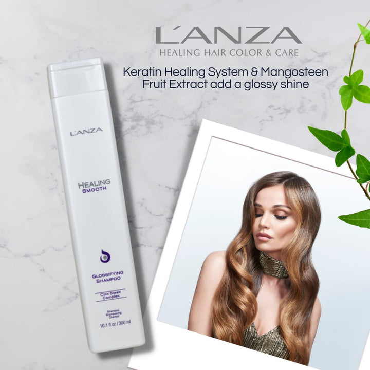 L'ANZA Reibungslose Heilung Glänzendes Shampoo (300 ml), Nährt, Repariert und Verleiht dem Haar Glan