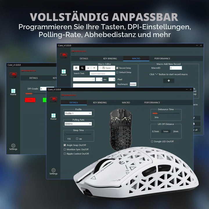MAMBASNAKE M5 Ultra Carbon Fiber 8000Hz Wireless Gaming Mouse, 39g Superlight, 42000DPI, PAW3950MAX