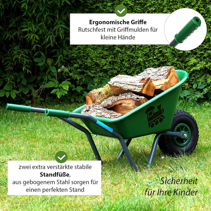 TRUTZHOLM Kinderschubkarre Uni 3,6 kg 40 kg Traglast Stahl Kunststoff Vollgummirad Schiebkarre Garte
