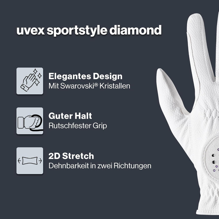 Uvex Unisex – Erwachsene Sportstyle Diamond Reithandschuhe 7 Weiss, 7 Weiss