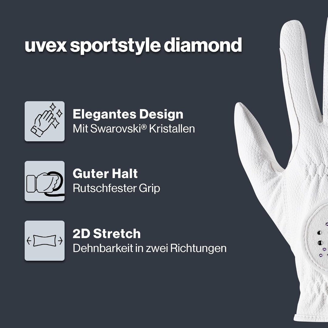 Uvex Unisex – Erwachsene Sportstyle Diamond Reithandschuhe 6 Weiss, 6 Weiss